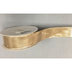 Metallic Ribbon w/Wire Edge Golden 1" 10y